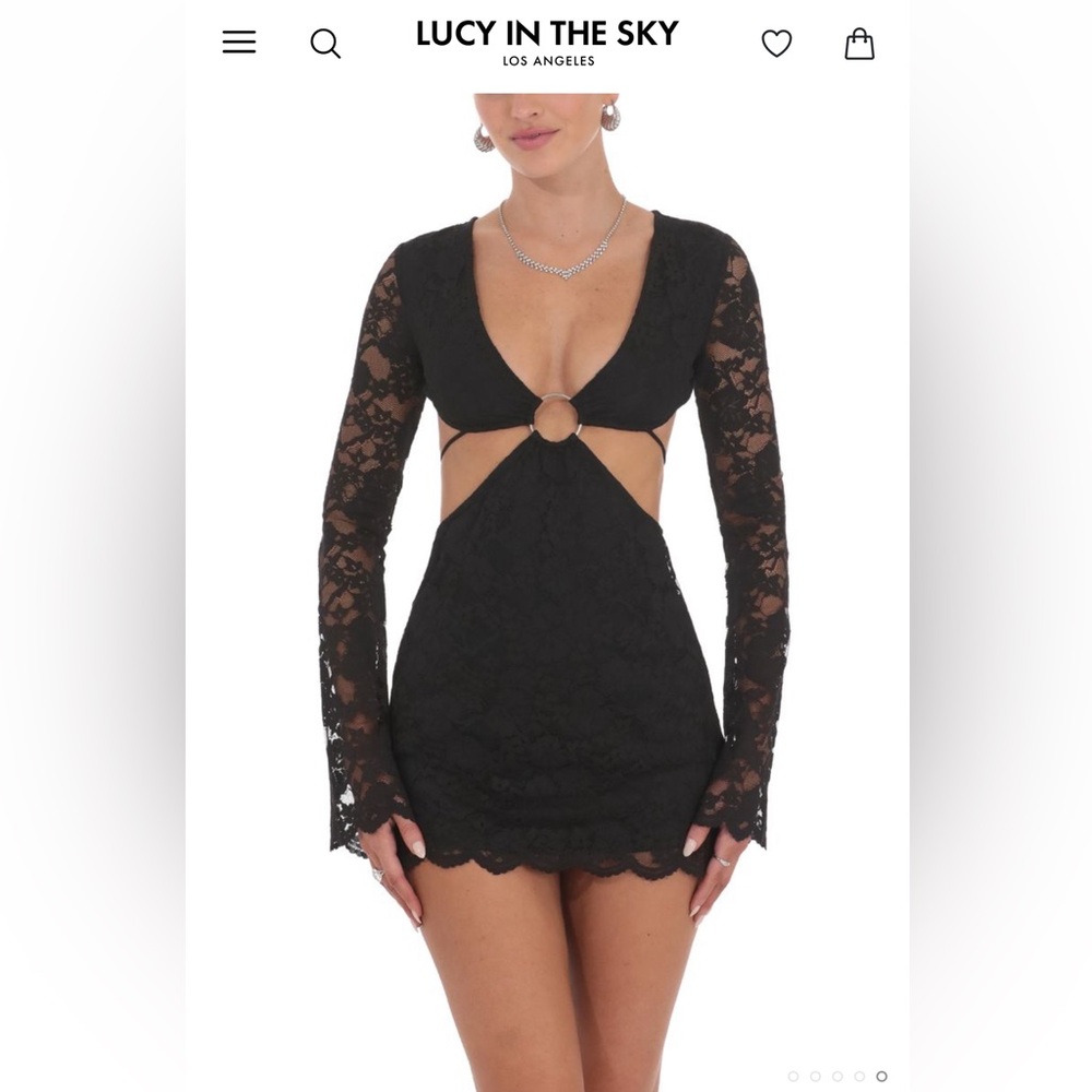 Lucy In The Sky Los Angeles Black Lace Cut Out Dress Size XS: Coachella Dress